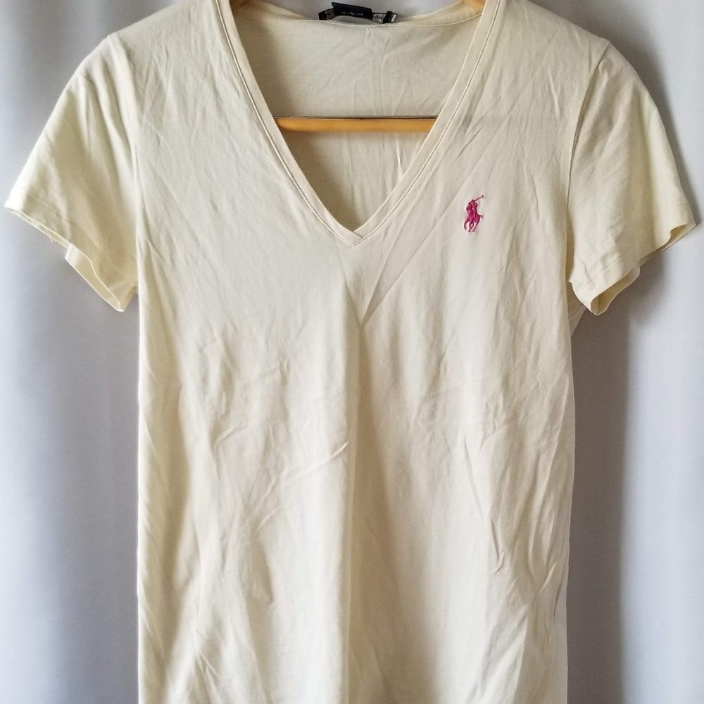 RL Sport Cream V-Neck Tee